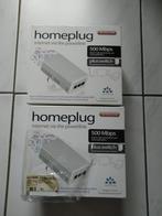 2 x Homeplug internet via powerline, Informatique & Logiciels, Adaptateurs powerline, Comme neuf, Enlèvement