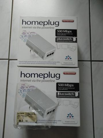 2 x Homeplug internet via powerline, Enlèvement, Comme neuf