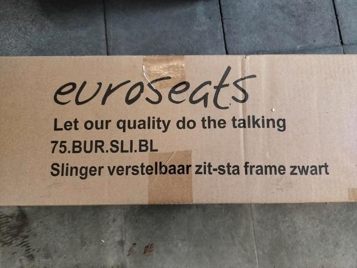 Euroseats slinger verstelbaar zit-sta frame zwart NIEUW, Huis en Inrichting, Bureaus, Nieuw, Stabureau, In hoogte verstelbaar