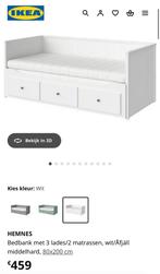 Bedbank, Huis en Inrichting, Ophalen, Wit, Tweepersoons, 80 cm