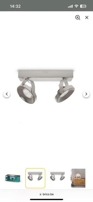 2 Spots de plafond Philips Spur nickel beschikbaar voor biedingen