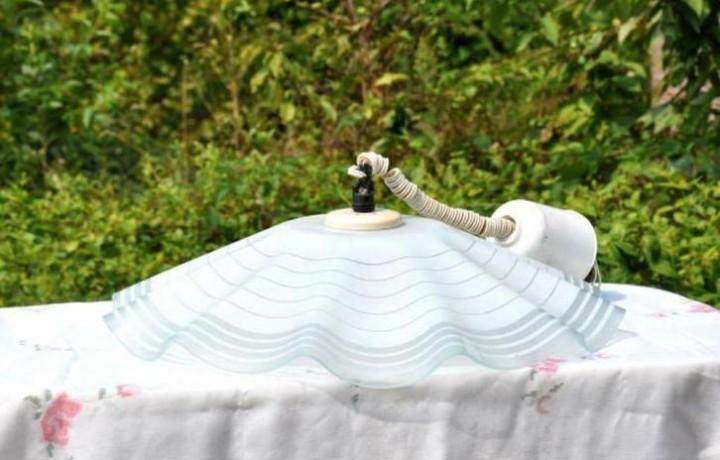 § lustre abat jour en verre blanc et incolore, Maison & Meubles, Lampes | Abat-jour, Comme neuf, Rond, Blanc, Enlèvement ou Envoi