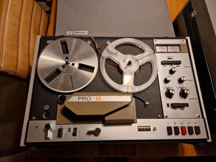 Philips pro12 professionele bandrecorders (2 stuks), Audio, Tv en Foto, Bandrecorder, Bandrecorder, Met stofkap, Met banden, Ophalen