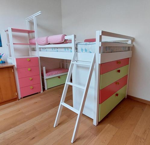 Chambre enfant : lit en hauteur et mobilier, Kinderen en Baby's, Kinderkamer | Complete kinderkamers, Gebruikt, Meisje, Ophalen