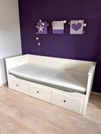 Ikea HEMNES bedbank met 2 matrassen én topper, Huis en Inrichting, Ophalen, Gebruikt, Tweepersoons, Wit