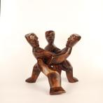 Handcrafted 3 Head Unity Sculpture from Ghana, Antiquités & Art, Art | Sculptures & Bois, Enlèvement ou Envoi