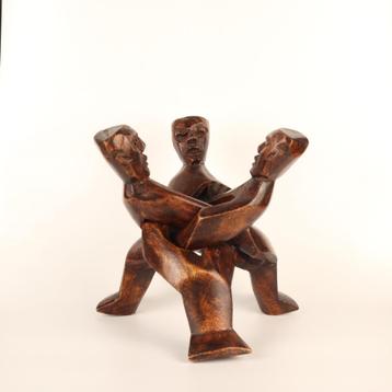 Handcrafted 3 Head Unity Sculpture from Ghana