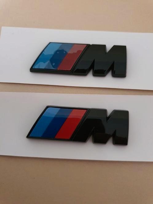 2x Bmw M power spatbord zijlogos>zwart/zilver 45 mm x 15 mm, Auto-onderdelen, Carrosserie, Spatbord, BMW, Links, Rechts, Nieuw