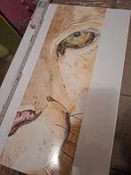 set 5 Tegels badkamer douche leeuw tijger tekening wit, Doe-het-zelf en Bouw, Ophalen, 40 tot 60 cm, Nieuw, Minder dan 5 m²