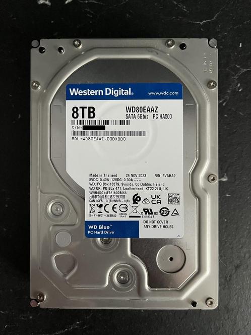 WD Blue 8TB (WD80EAAZ) met garantie/avec garantie/with warra, Computers en Software, Harde schijven, Gebruikt, Desktop, Intern