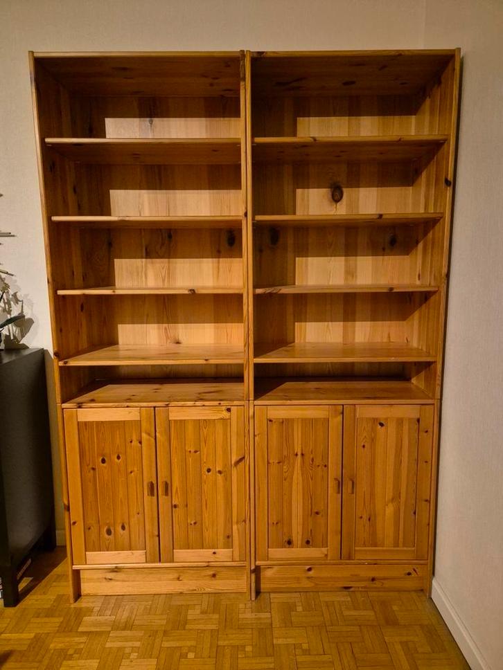 Set van twee Ikea massief grenen kasten, Timmermann, Huis en Inrichting, Kasten | Wandmeubels, Gebruikt, Grenenhout, Ophalen