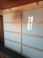 Mooie kleerkast 2 schuifdeurkast beuk/ mat glas., Huis en Inrichting, Ophalen