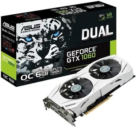 Asus 1060 OC 6 GB witte dubbele fantastische ventilator, Computers en Software, Videokaarten, Zo goed als nieuw, Nvidia, PCI-Express 3.0