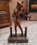 Bronzen beeld op marmer, Ophalen of Verzenden