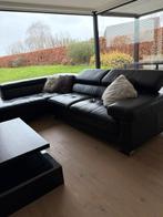 Zetel met longchair, Huis en Inrichting, Zetels | Zetels en Chaises Longues, Ophalen, 250 tot 300 cm, Gebruikt, Leer