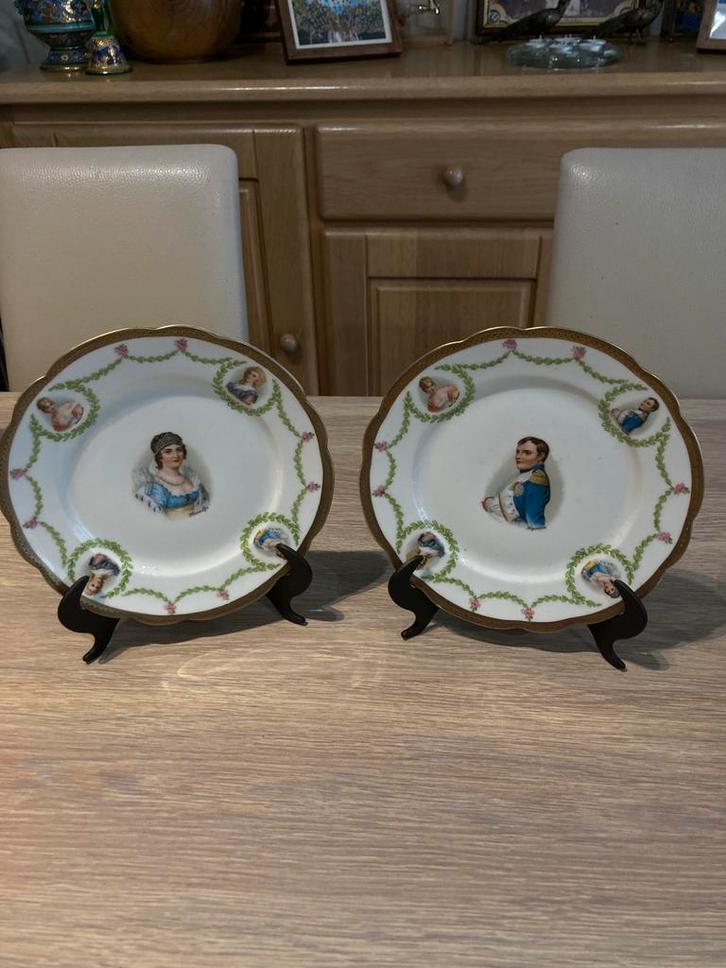 Ancien Moritz Zdekauer, Napoléon autrichien et Josefina, Antiquités & Art, Antiquités | Assiettes décoratives & Carrelages, Enlèvement ou Envoi