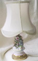 Antiek lamp gedecoreerd + porseleinen bloemen CAPODIMONTE .., Ophalen of Verzenden
