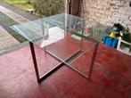 Vintage 90s glazen eettafel, Huis en Inrichting, Tafels | Eettafels, Ophalen, Gebruikt