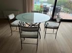 tafel met 4 stoelen, Ophalen, Zo goed als nieuw, Rond, 100 tot 150 cm