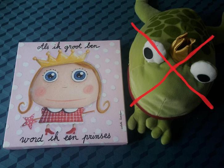 Leuke canvas met prinses, 30 x 30 cm, als nieuw, Kinderen en Baby's, Kinderkamer | Inrichting en Decoratie, Nieuw, Wanddecoratie