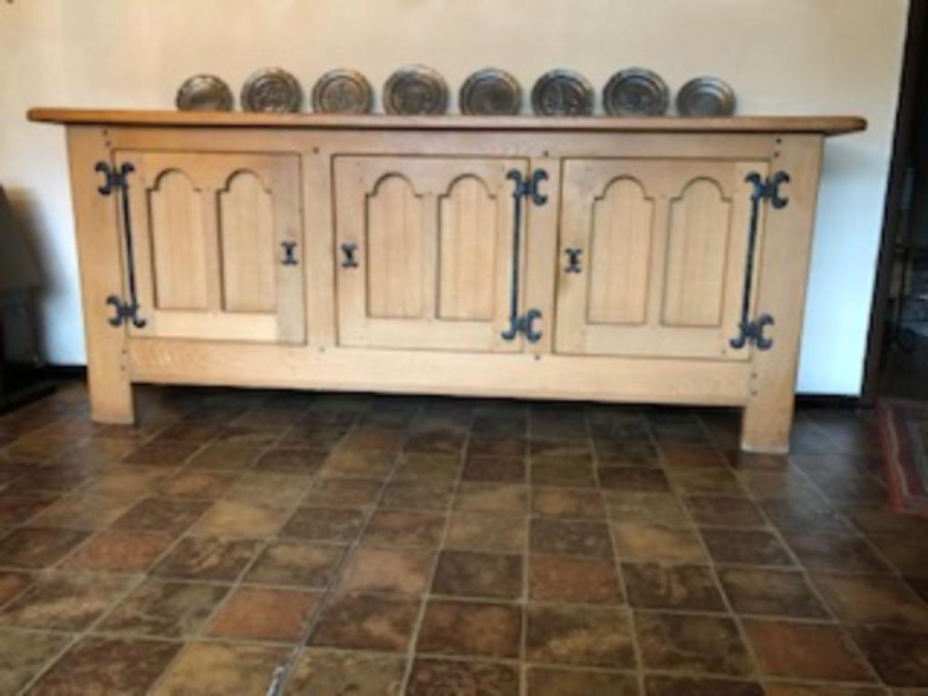 Meuble salle a manger en chêne + meuble bar, Enlèvement, Utilisé, Roman, Moins de 4 chaises