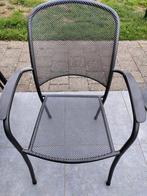4 terrasstoelen + kussens, Tuin en Terras, Tuinstoelen, Ophalen, Zo goed als nieuw, Metaal, Stapelbaar