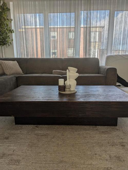 Houten salontafel van massief hout, Doe-het-zelf en Bouw, Platen en Panelen, Gebruikt, Hout, Ophalen