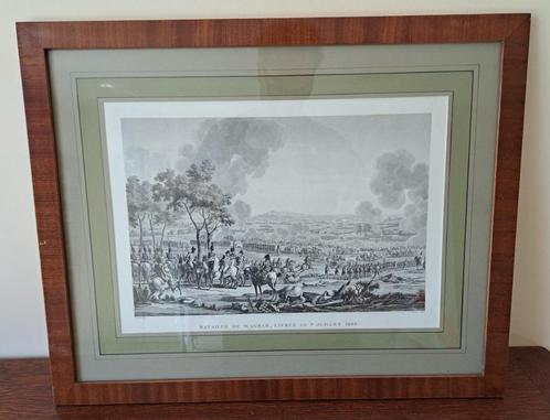 Napoléon – Gravure ancienne “Bataille de Wagram", Antiek en Kunst, Kunst | Etsen en Gravures, Ophalen