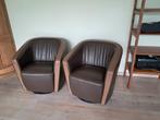 2 Draaiende kuipstoelen, Huis en Inrichting, Ophalen, Gebruikt