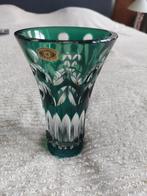 Groene kristale vaas Val Saint Lambert, Antiek en Kunst, Antiek | Glaswerk en Kristal, Ophalen