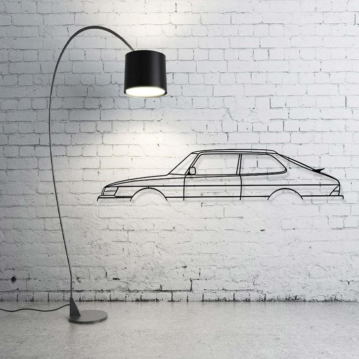 Saab 900 Aero silhouette muur ornament 90cm PLEXI zwart, Verzamelen, Automerken, Motoren en Formule 1, Nieuw, Auto's, Ophalen of Verzenden