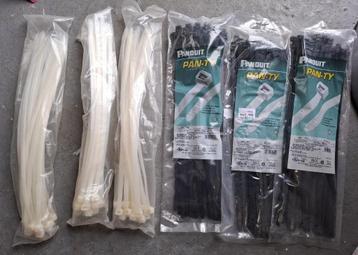 +- 220 nieuwe spanbanden wit/zwart 368mm, Enlèvement ou Envoi, Neuf, 250 mm ou plus, Autres types
