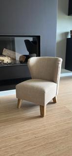 Fauteuil enfant type ‘bergère ‘tissu beige