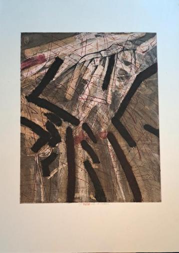 DE KRAMER Enk "Compositie" kleurets en aquatint - enig stuk beschikbaar voor biedingen