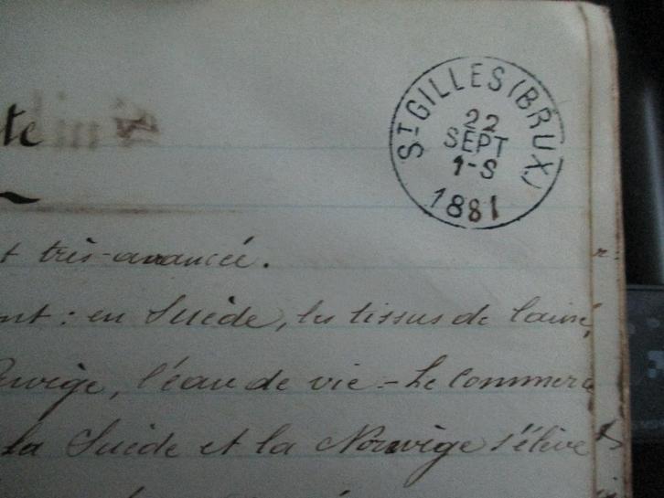 Antiek Schoolschrift   Stempel wijze op data 1881--1889, Livres, Livres scolaires, Utilisé, Histoire, Autres niveaux, Enlèvement ou Envoi
