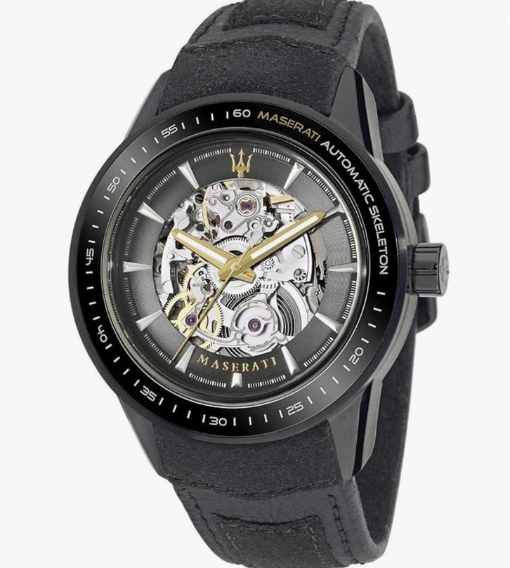 Montre Maserati Automatic Skeleton – état neuf, Bijoux, Sacs & Beauté, Montres | Hommes, Comme neuf, Montre-bracelet, Cuir, Enlèvement ou Envoi