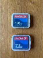 Geheugenkaarten Compact Flash (128MB en 512MB), Comme neuf, Compact Flash (CF), SanDisk, Appareil photo
