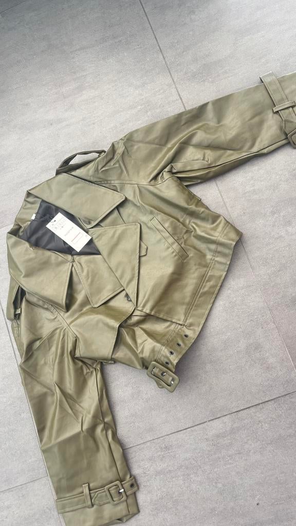 Veste trench similicuir vert, Enlèvement ou Envoi, Neuf, Taille 38/40 (M)