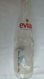 Evian 1999 collectie stuk lege glazen fles zonder stop, Ophalen of Verzenden, Zo goed als nieuw, Gebruiksvoorwerp
