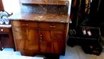 Art Deco kastje 1920 van eikenhout met marmeren blad en opst, Antiquités & Art, Antiquités | Meubles | Armoires, Enlèvement