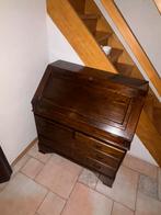 Antieke secretaire / ladekast met klep – massief hout, Huis en Inrichting, Bureaus, Ophalen, Gebruikt, Bureau
