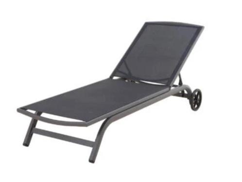 Garden Plus Tulsa ligbed donkergrijs, Tuin en Terras, Ligbedden, Zo goed als nieuw, Aluminium, Ophalen