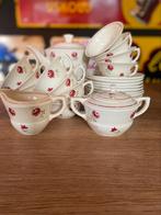 Prachtig oud koffieservies Nimy met roosjes, Ophalen of Verzenden