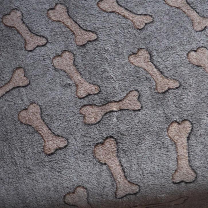 4226) 165 x 50 cm Polaire wellness os marron sur gris, Hobby & Loisirs créatifs, Tissus & Chiffons, Neuf, Polyester, 120 cm ou plus