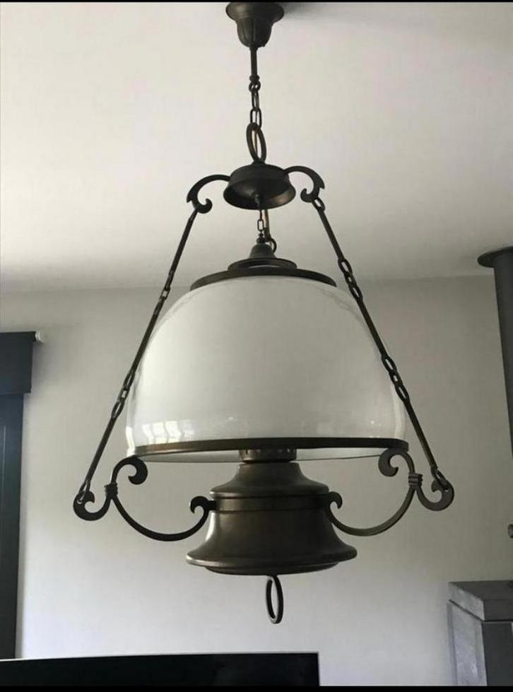 Kwalitatieve vintage luster / luchter, Huis en Inrichting, Lampen | Hanglampen, Zo goed als nieuw, 75 cm of meer, Metaal, Ophalen