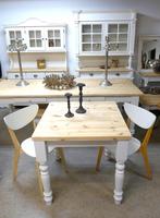 Prachtige witte landelijke vierkante keukentafel, Ophalen, 50 tot 100 cm, Vierkant, 50 tot 100 cm