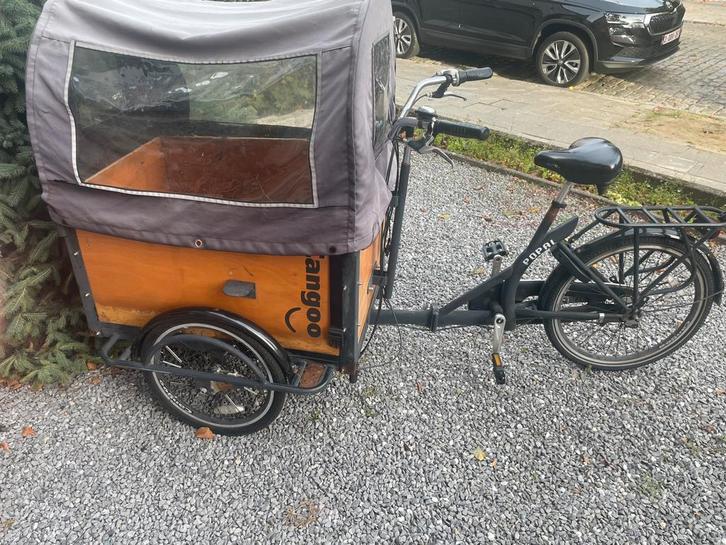 Bakfiets cangoo, Fietsen en Brommers, Fietsen | Bakfietsen, Gebruikt, Overige merken, 3 kinderen, Huif, Ophalen