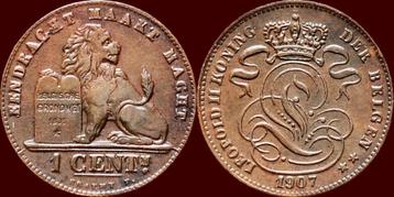 1 Cent, Belgique, 1907