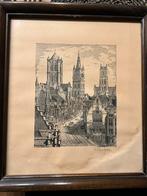 De torens van gent en de vismijn, Antiek en Kunst, Kunst | Tekeningen en Fotografie, Ophalen