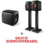 KEF WIRELESS II LS50 + STANDS + KC62 SUB FULL BLACK, Audio, Tv en Foto, Luidsprekerboxen, Ophalen, Zo goed als nieuw